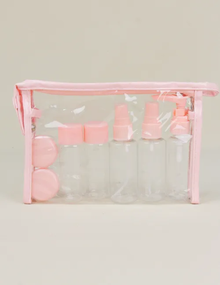 Kit de 7 envases plásticos con neceser