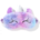 Antifaz "Peluche unicornio" con gel removible frío/calor