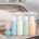 Kit de 7 envases plásticos con neceser pastel